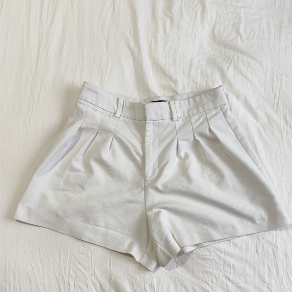 Zara High Waist White Women's Shorts